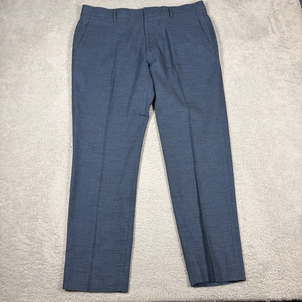 J Crew Ludlow Dress Pants Trouser Pants Mens 36x30 Blue Cotton Linen Blend Suit